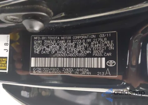 2011 Toyota Prius Three z USA, uszkodzony, nr VIN JTDKN3DU4B0293557